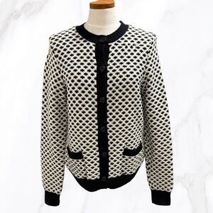 Chap’s Women’s Houndstooth 100% Cotton Button Up Heavy‎ Cardigan, Size, XL